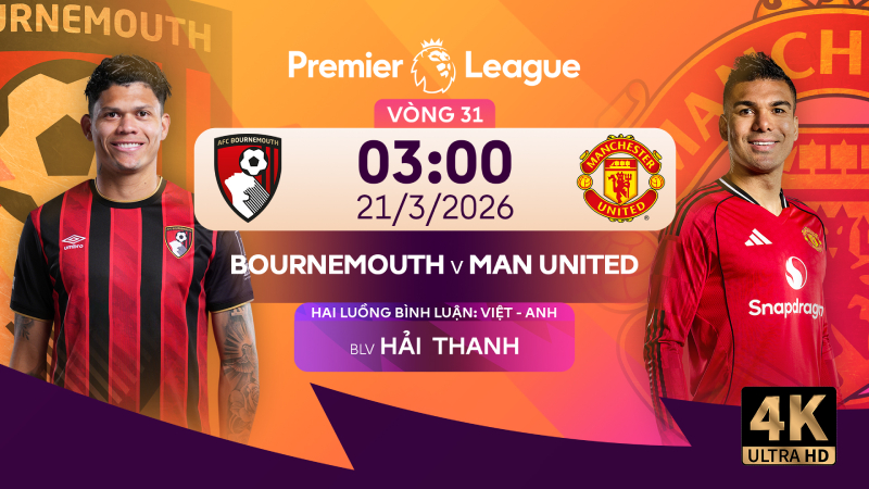 Link xem trực tiếp Bournemouth vs Man Utd
